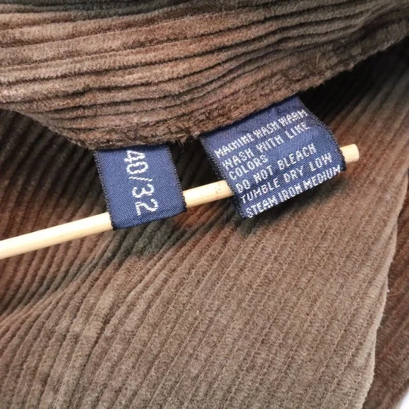 Polo Ralph Lauren Andrew Pant Mens 40/32 Brown Corduroy Pleated Straight Leg - Picture 6 of 13